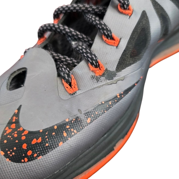 Nike LeBron X Lava 2012 541100-002 Basketball Shoes Grey/Orange Mens Size 10.5 - Picture 8 of 12